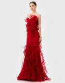 Bariano Zita Ruffle Gown - Red