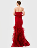 Bariano Zita Ruffle Gown - Red