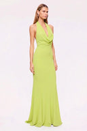 SUBOO Audrey Cowl Maxi Dress - Chartreuse