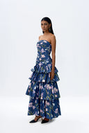Justin Tong Elara Ruffle Dress - Iris Bluebell