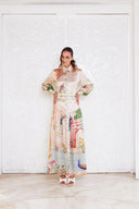 Mackenzie Mode Empress Silk Maxi - Peacock