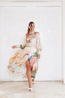 Mackenzie Mode Empress Silk Maxi - Peacock