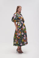 Aje Mimosa Cutout Midi Dress - Midnight Floral