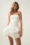 Aje Violette Bubble Hem Mini Dress - Ivory