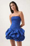 Aje Violette Bubble Hem Mini Dress - Cobalt Blue