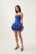 Aje Violette Bubble Hem Mini Dress - Cobalt Blue