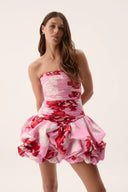Aje Violette Bubble Hem Mini Dress - Pink Boldy Blooming