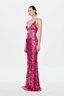 Misha Sapphire Sequin Dress - Fuschia