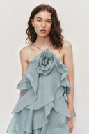 Aje Pandorea Layered Maxi Dress - Duck Egg