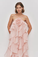 Aje Pandorea Layered Maxi Dress - Pastel Pink