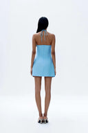 Justin Tong Orya Mini Dress - Blue Orchid