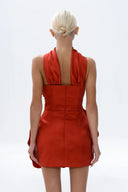 Justin Tong Crimson Bloom Dress - Red