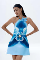 Justin Tong Orya Mini Dress - Blue Orchid