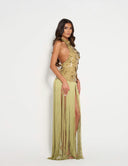 Gypsabella Aphrodite Sequin Fringed Dress - Green
