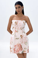 Justin Tong Ellaire Beaded Mini Dress - Pink Floral