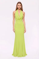 SUBOO Audrey Cowl Maxi Dress - Chartreuse