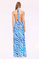 SUBOO Aleks Zebra Halter Maxi Dress