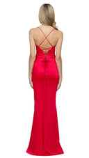 Bariano Stephanie Cowl Satin Gown - Red