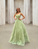 Bariano Isadora Tulle Ball Gown - Pistachio