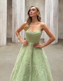 Bariano Isadora Tulle Ball Gown - Pistachio