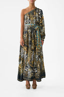 Camilla One Shoulder Dress With Blouson Sleeve - Feline Folklore