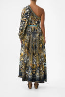 Camilla One Shoulder Dress With Blouson Sleeve - Feline Folklore