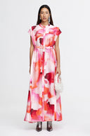 Acler Highlow Maxi Dress - Plum Watercolour