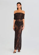 RETROFÊTE Veda Maxi Dress - Slate Brown