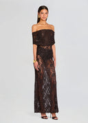 RETROFÊTE Veda Maxi Dress - Slate Brown
