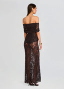 RETROFÊTE Veda Maxi Dress - Slate Brown