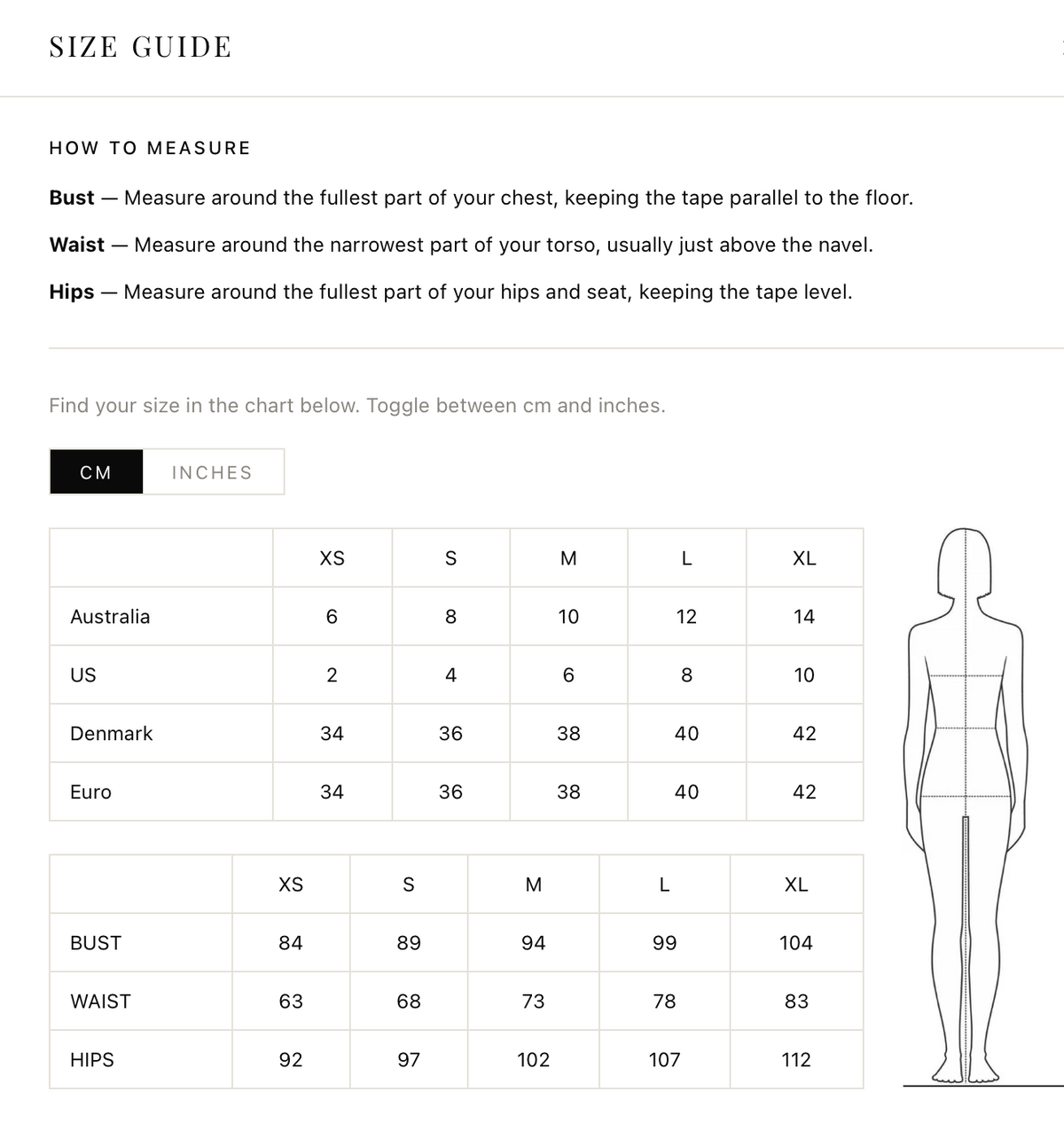 Size chart