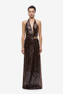 Misha Devon Sequin Dress - Chocolate