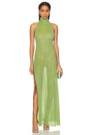 Oséree Lumiere Turtle Neck Dress - Lime