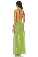 Oséree Lumiere Turtle Neck Dress - Lime