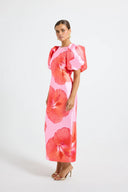 Pasduchas Kalani Sleeve Midi - Raspberry