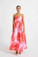 Pasduchas Kalani Strapless Midi - Raspberry