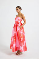Pasduchas Kalani Strapless Midi - Raspberry