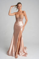 Portia and Scarlett Jewelled Corset Gown - Champagne