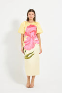 Pasduchas Wildbloom Sleeve Midi - Lemon