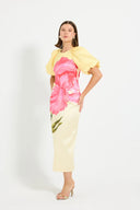 Pasduchas Wildbloom Sleeve Midi - Lemon