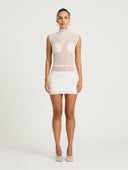 Benni Ida Knit Mini Dress - White