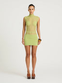 Benni Ida Knit Mini Dress - Chartruese