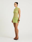Benni Ida Knit Mini Dress - Chartruese