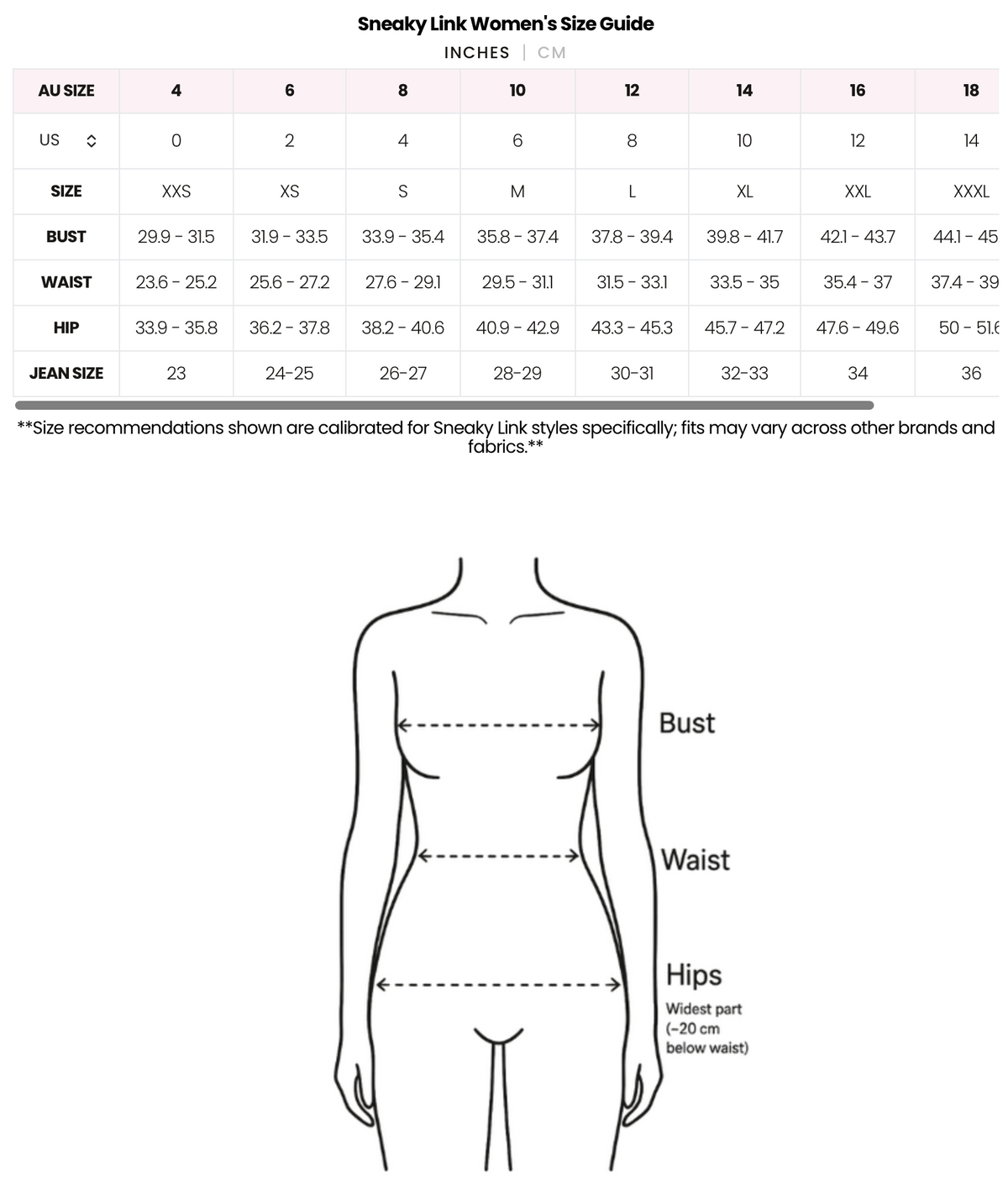 Size chart