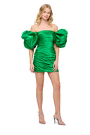 LEO LIN  Brenda Puffy Sleeve Mini - Jade