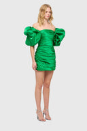 LEO LIN  Brenda Puffy Sleeve Mini - Jade