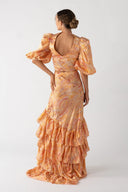 Miimi & Jiinda Jaanymili Silk Frill Skirt (Part Of A Set) - Sunset